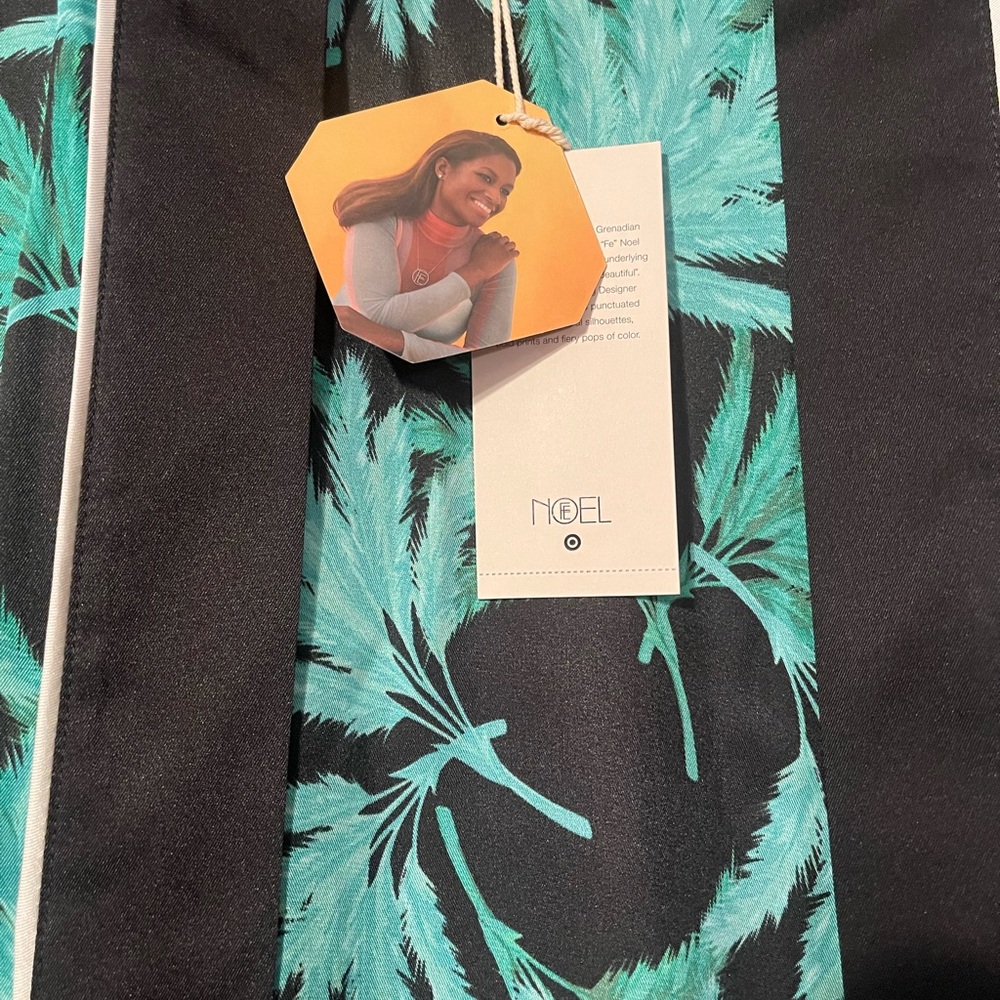 Fe Noel × Target Black/Green Women's Feathered Palm Print Cover Up Dress. NWT